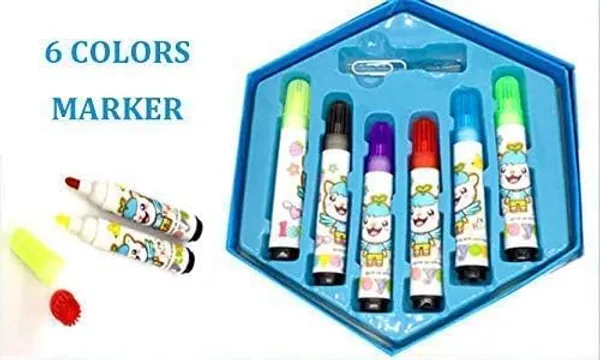 46-Piece_Hexagon_Art_Set_for_Kids_with_Crayons,_Color_Pencils,_Watercolors_&_Markers