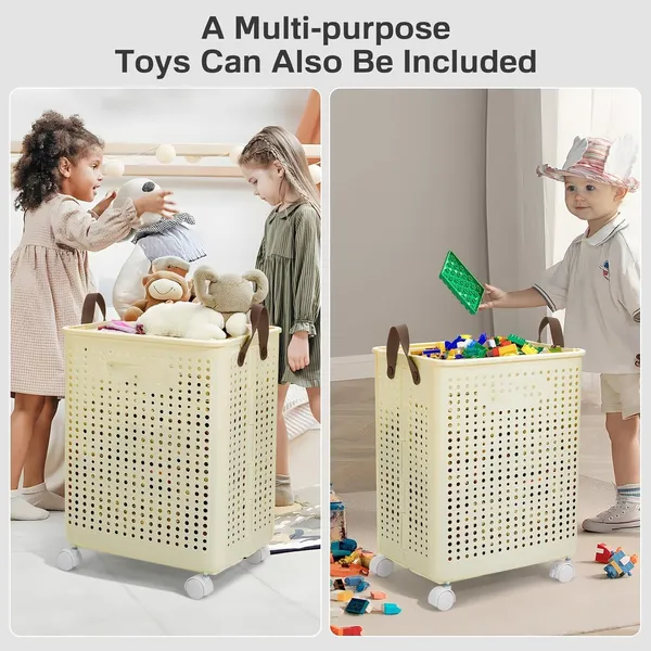 Foldable_Plastic_Laundry_Basket_with_Wheels_-_White