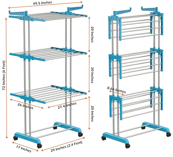 Synergy_3-Tier_Foldable_Clothes_Drying_Rack_Stand_with_Wheels_-_Blue_&_Steel