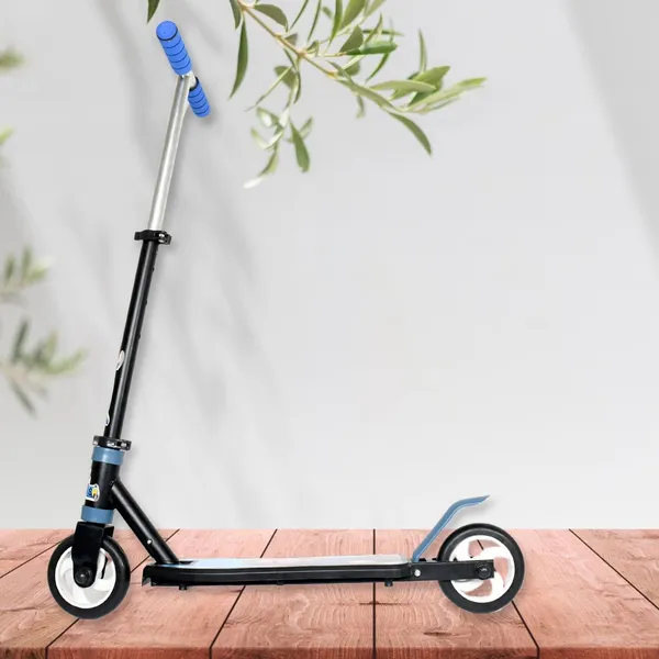 Kids_Foldable_Scooter_with_Adjustable_Height_-_Blue_&_Black