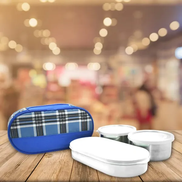 Insulated_Lunch_Box_with_2_Stainless_Steel_Containers_-_Blue_Checkered_Pattern