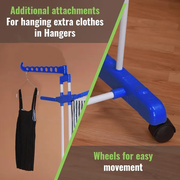 3-Tier_Foldable_Clothes_Drying_Rack_with_Wheels_and_Rotatable_Hangers_-_Blue_&_White