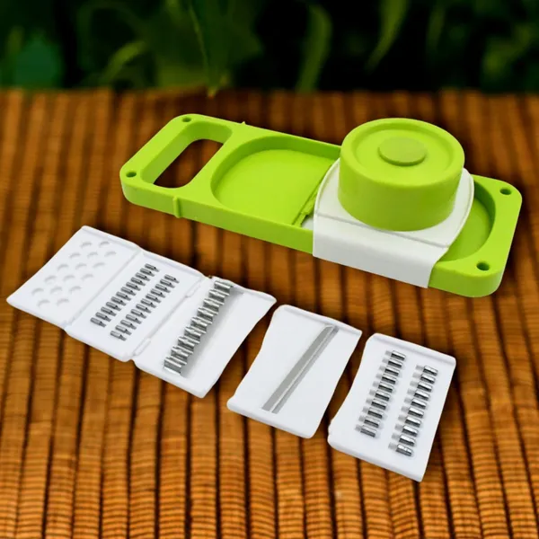 Multi-Functional_Vegetable_Slicer_and_Grater_with_Container_-_3-in-1_Kitchen_Tool_Set_(Green_&_White)