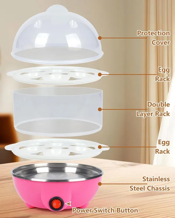 Electric_Egg_Boiler_and_Steamer_-_Double_Layer,_14_Egg_Capacity_(Pink)
