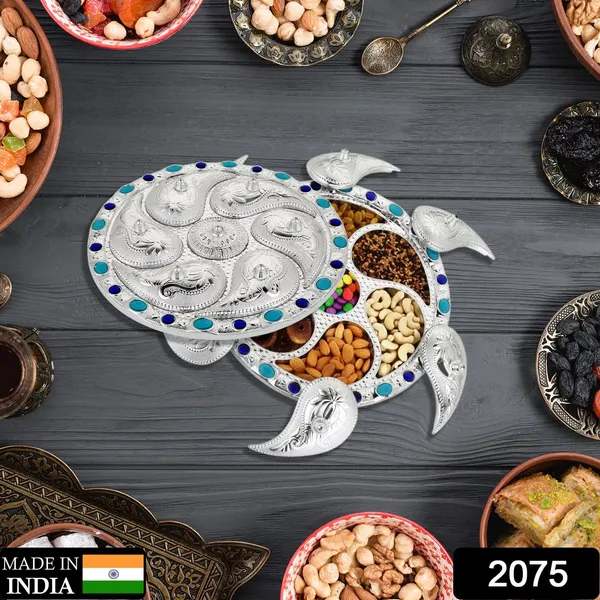 Silver-Plated_Turtle_Dry_Fruit_and_Snack_Serving_Tray_with_Compartments