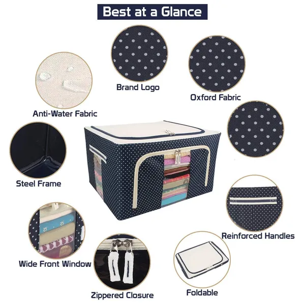 Navy_Blue_Polka_Dot_Foldable_Storage_Organizer_Box_with_Clear_Window_and_Steel_Frame