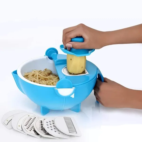 9-in-1_Multifunctional_Vegetable_Slicer_and_Shredder_with_Drain_Basket