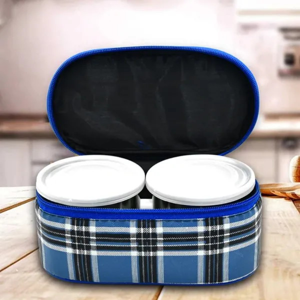 Insulated_Lunch_Box_with_2_Stainless_Steel_Containers_-_Blue_Checkered_Pattern