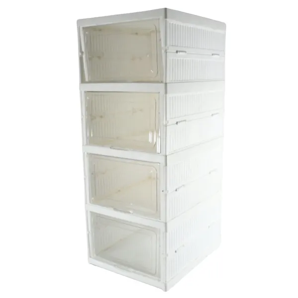 4-Tier_Foldable_Clear_Plastic_Shoe_Storage_Box_with_Transparent_Drawers