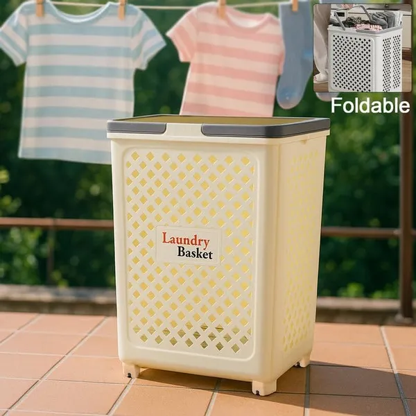Foldable_Plastic_Laundry_Basket_with_Wheels_-_White
