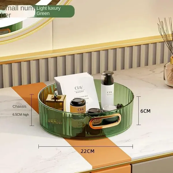 Light_Luxury_Green_Glass_Round_Tray_with_Gold_Handles_-_22cm_Organizer