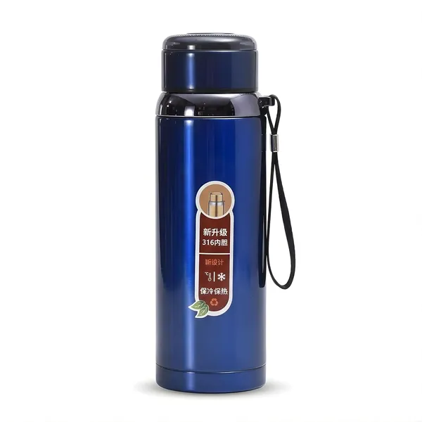 316_Stainless_Steel_Vacuum_Flask_Water_Bottle_with_Handle_Strap_-_800ml_(Blue)