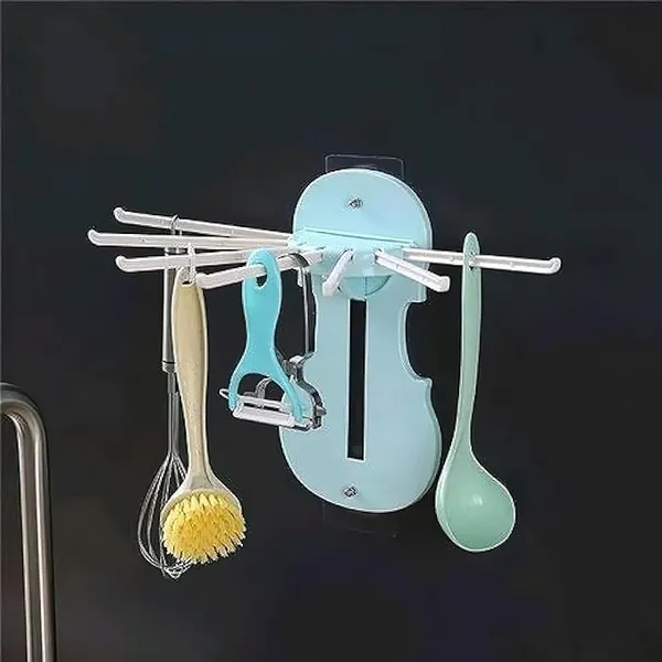 Wall-Mounted_Rotating_Multi-Arm_Organizer_Rack_with_Decorative_Guitar_Design