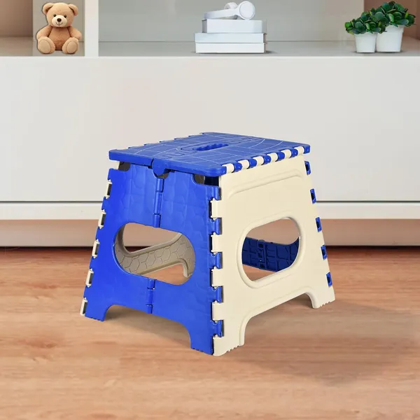 Foldable_Step_Stool_with_Handle_-_Space_Saving_Portable_Ladder_for_Home_&_Kitchen_(Blue_&_Beige)