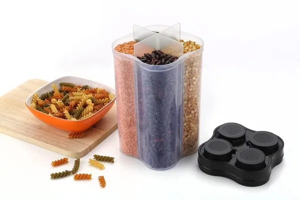 4-in-1_Rotating_Multi-Compartment_Dry_Food_Storage_Container_Dispenser