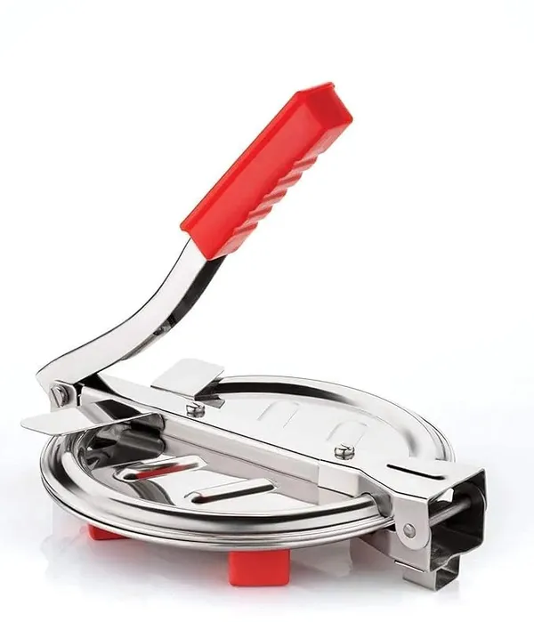 740_Stainless_Steel_Puri_Press/Roti_Maker/Papad_Making_Machine_with_Red_Handle