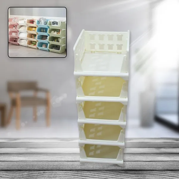 4-Tier_Stackable_Plastic_Storage_Drawer_Organizer_-_White_&_Yellow
