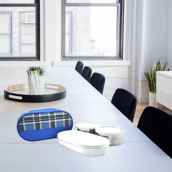Insulated_Lunch_Box_with_2_Stainless_Steel_Containers_-_Blue_Checkered_Pattern