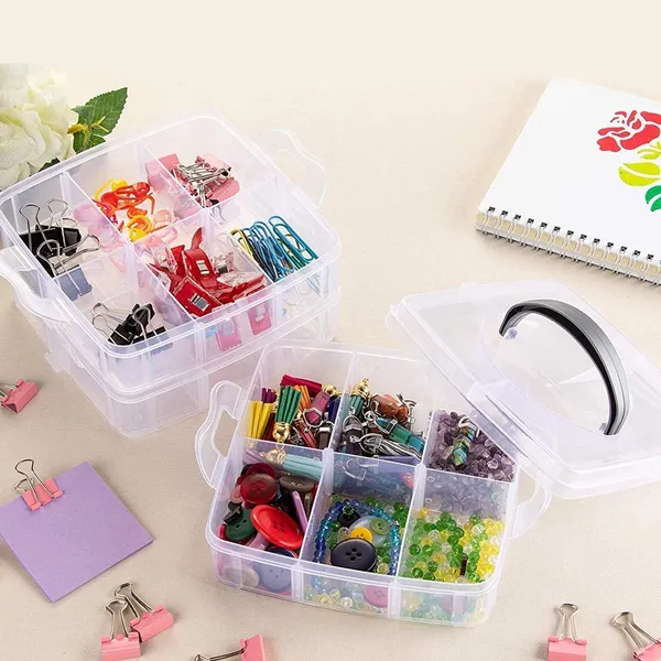 4-Layer_Clear_Plastic_Storage_Box_with_Red_Handle_and_Clasps