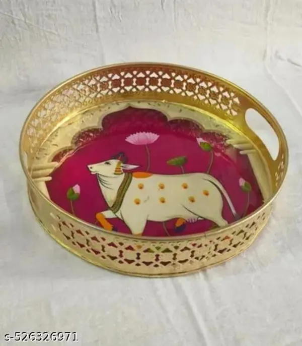 Multicolor_Metal_Cow_Design_Coffee_Tea_Serving_Tray