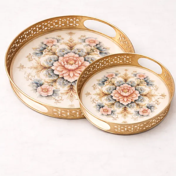 Serving_Tray,_Flower_Design,_Coffee_&_Tea_Serving_(Set_of_2)