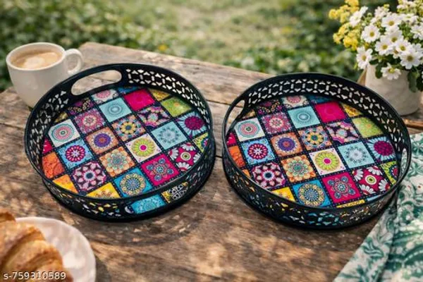 Multicolor_Metal_Rangoli_Design_Coffee_Tea_Serving_Tray_(Pack_Of_2)