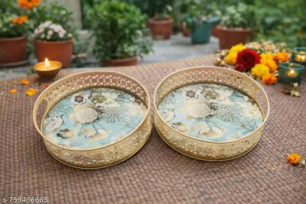 Multicolor_Metal_Cow_Design_Coffee_Tea_Serving_Tray_(Pack_Of_2)