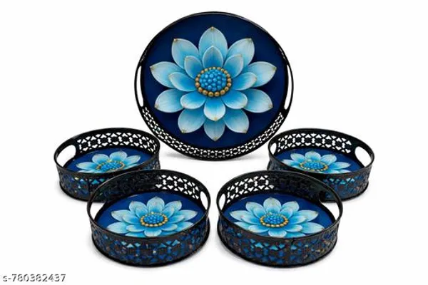 Blue_Metal_Artistic_Tea_Themed_Design_Coffee_Tea_Serving_Tray_(Pack_Of_5)