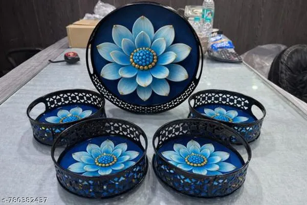 Blue_Metal_Artistic_Tea_Themed_Design_Coffee_Tea_Serving_Tray_(Pack_Of_5)