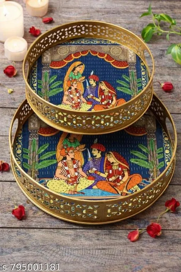 Gold_Metal_Gold_Plated_Decorative_Royal_Printed_Tea_Snacks_Serving_Tray_(Pack_Of_2)