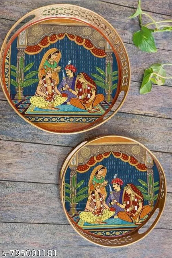 Gold_Metal_Gold_Plated_Decorative_Royal_Printed_Tea_Snacks_Serving_Tray_(Pack_Of_2)