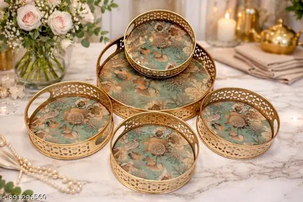 Multicolor_Metal_Bird_Design_Coffee_Tea_Serving_Tray_(Pack_Of_5)