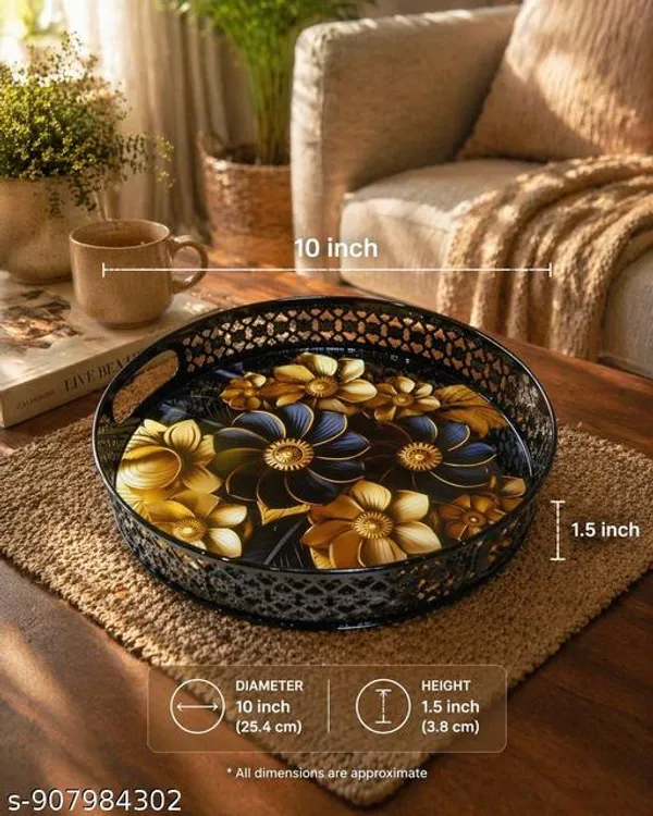 Black_And_Gold_Metal_Flower_Design_Coffee_Tea_Serving_Tray