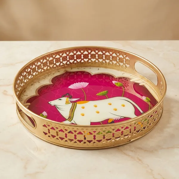 Multicolor_Metal_Cow_Design_Coffee_Tea_Serving_Tray