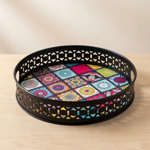 Multicolor_Metal_Rangoli_Design_Coffee_Tea_Serving_Tray_(Pack_Of_2)