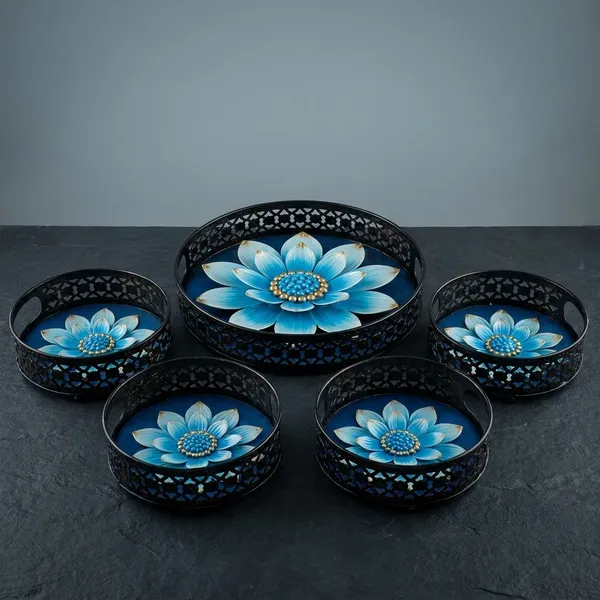 Blue_Metal_Artistic_Tea_Themed_Design_Coffee_Tea_Serving_Tray_(Pack_Of_5)