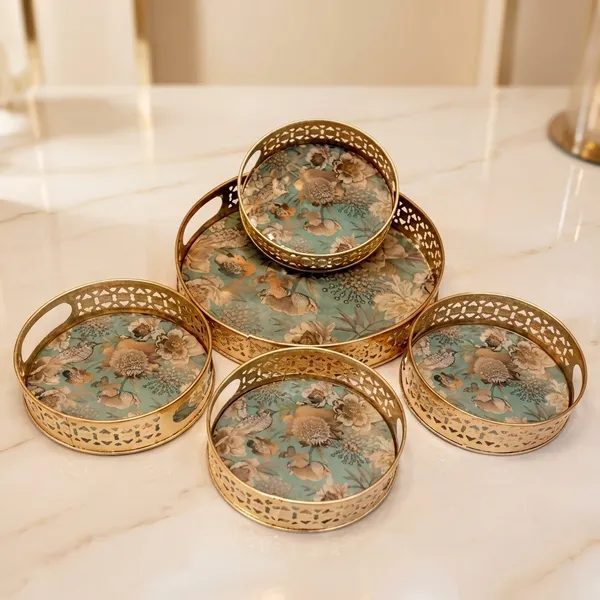 Multicolor_Metal_Bird_Design_Coffee_Tea_Serving_Tray_(Pack_Of_5)