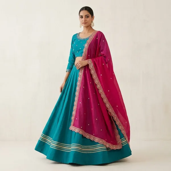 Blue_Premium_Cotton_Lehenga_Choli_Set_For_Women