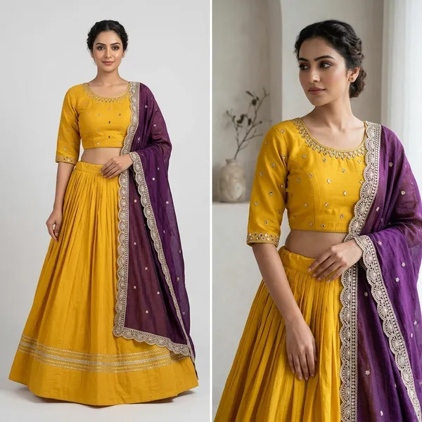 Yellow_Premium_Cotton_Lehenga_Choli_Set_For_Women
