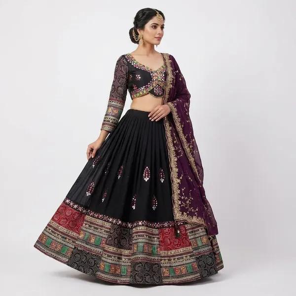 Black_Roman_Silk_Embroidered_Stitched_Lehenga_Choli_Set_For_Women