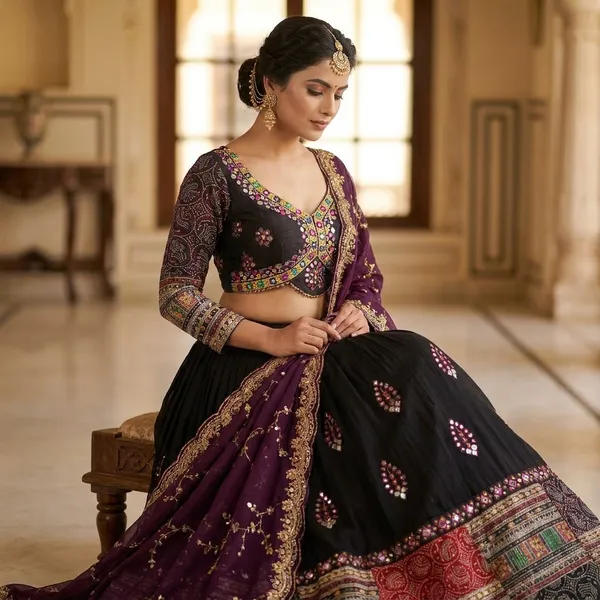 Black_Roman_Silk_Embroidered_Stitched_Lehenga_Choli_Set_For_Women