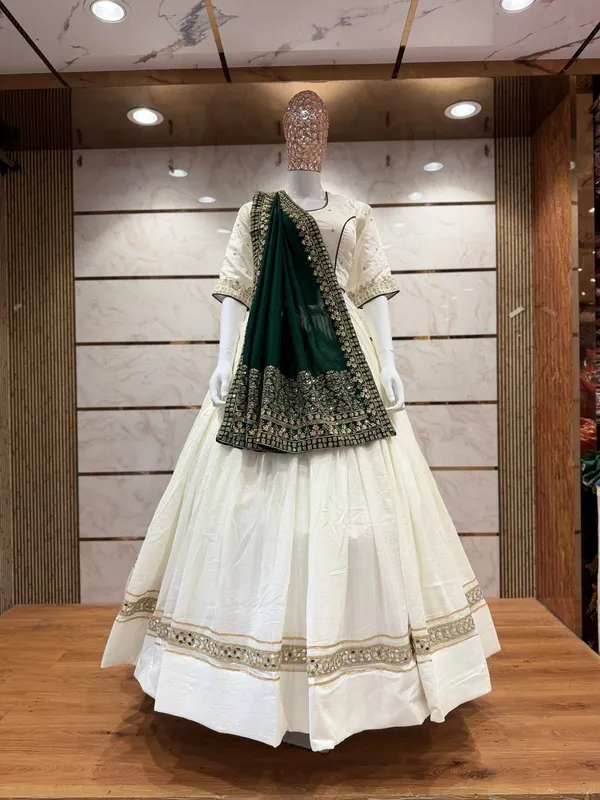 White_Premium_Cotton_Lehenga_Choli_Set_For_Women
