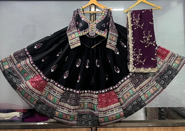 Black_Roman_Silk_Embroidered_Stitched_Lehenga_Choli_Set_For_Women