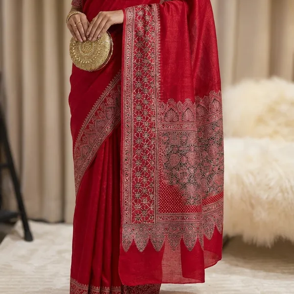 Red_Premium_Gajji_Silk_Saree_For_Women