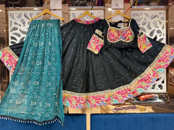 Black_Premium_Cotton_Lehenga_Choli_Set_For_Women