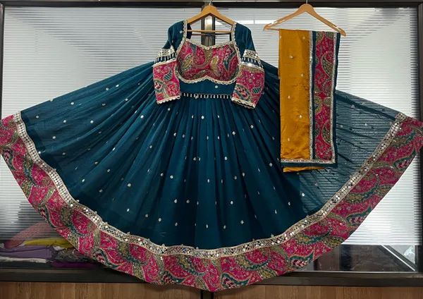 Multicolor_Roman_Silk_Embroidered_Stitched_Lehenga_Choli_Set_For_Women