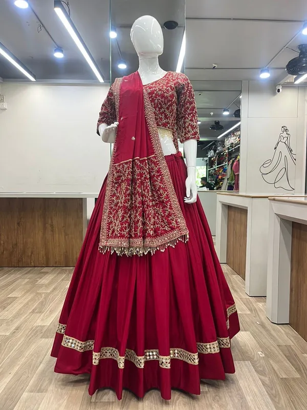 Red_Roman_Silk_Embroidered_Bridal_Stitched_Lehenga_Choli_Set_For_Women