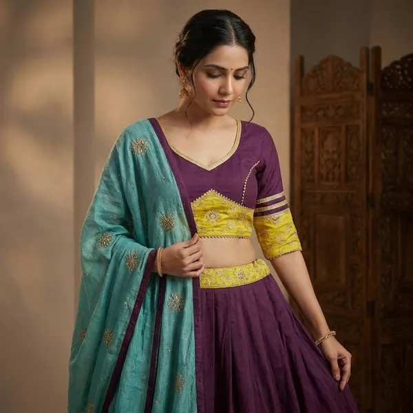 Purple_And_Yellow_Roman_Silk_Embroidered_Stitched_Lehenga_Choli_Set_For_Women