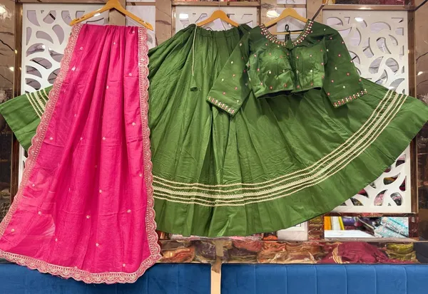 Green_Premium_Cotton_Lehenga_Choli_Set_For_Women