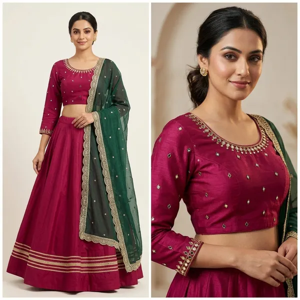 Maroon_Premium_Cotton_Lehenga_Choli_Set_For_Women